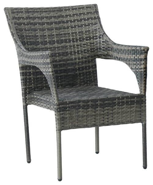 Gartensessel Stapelbar Pia Stall / Kunststoff - Grau, MODERN, Kunststoff/Metall (58/85/65cm) - Beldano