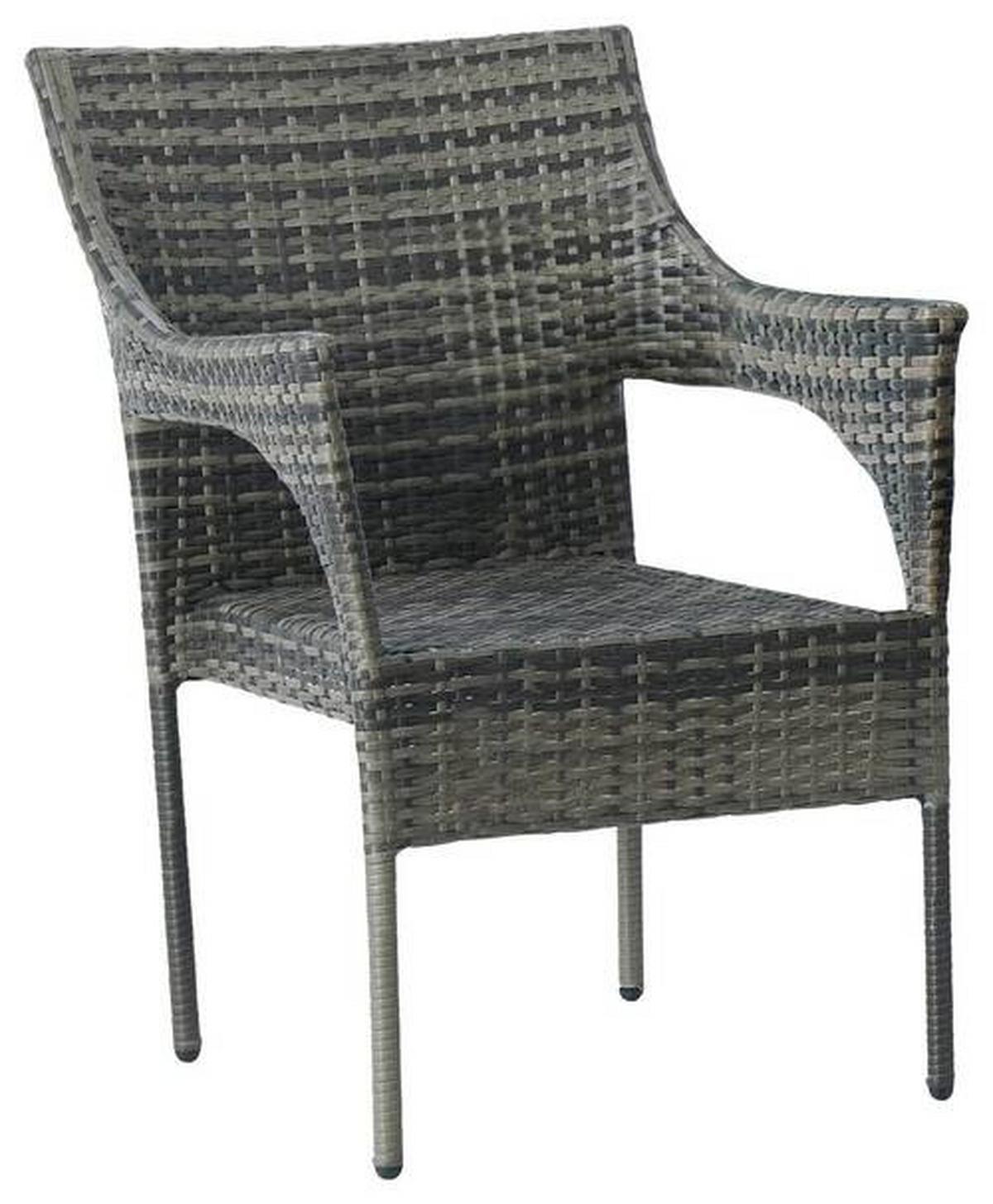 Gartensessel Stapelbar Pia Stall / Kunststoff - Grau, MODERN, Kunststoff/Metall (58/85/65cm) - Beldano