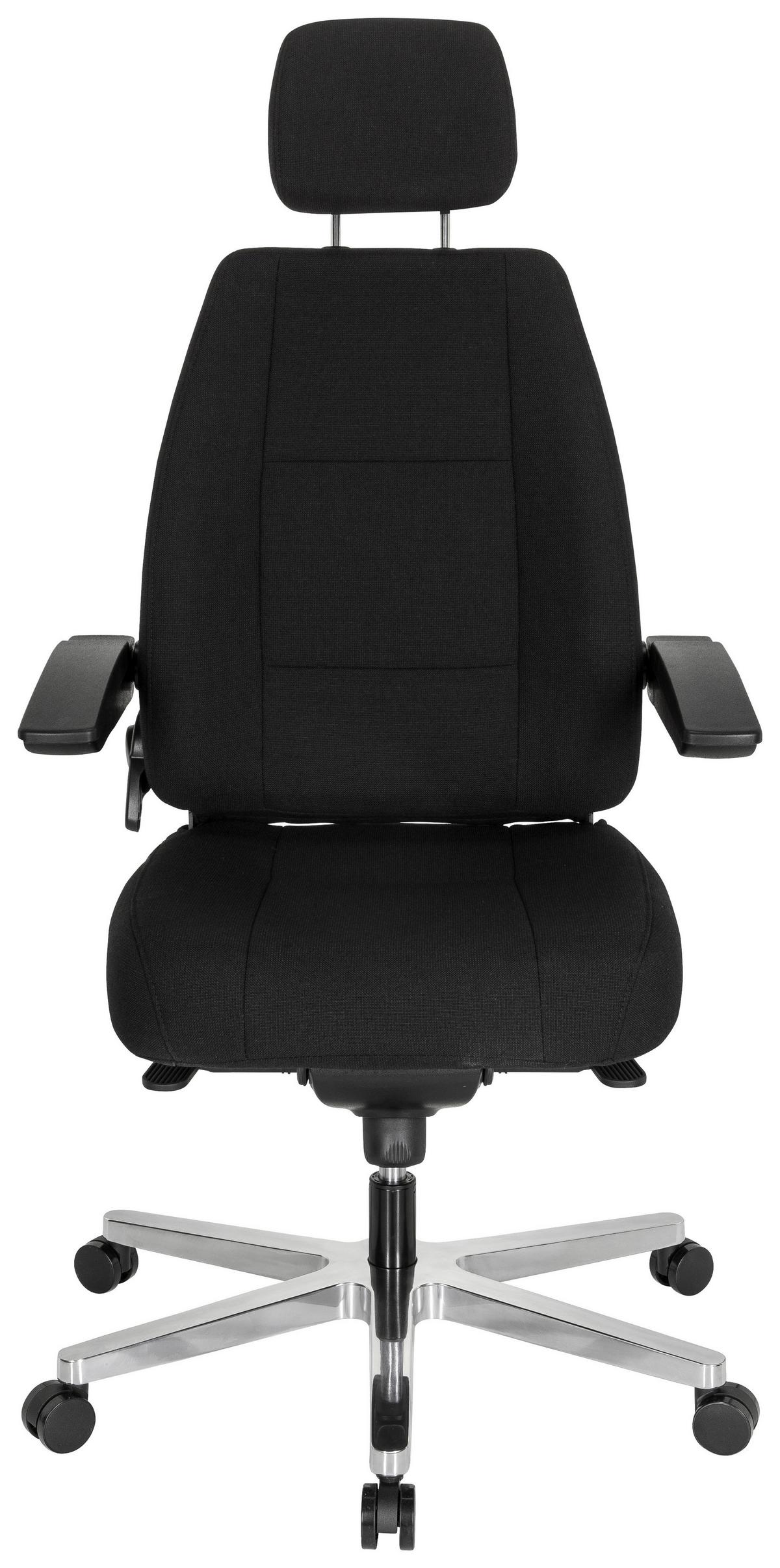 Chefsessel Hours Wippfunktion Schwarz Bis 150 Kg - Silberfarben/Schwarz, Basics, Kunststoff/Textil (70/152/70cm) - MID.YOU