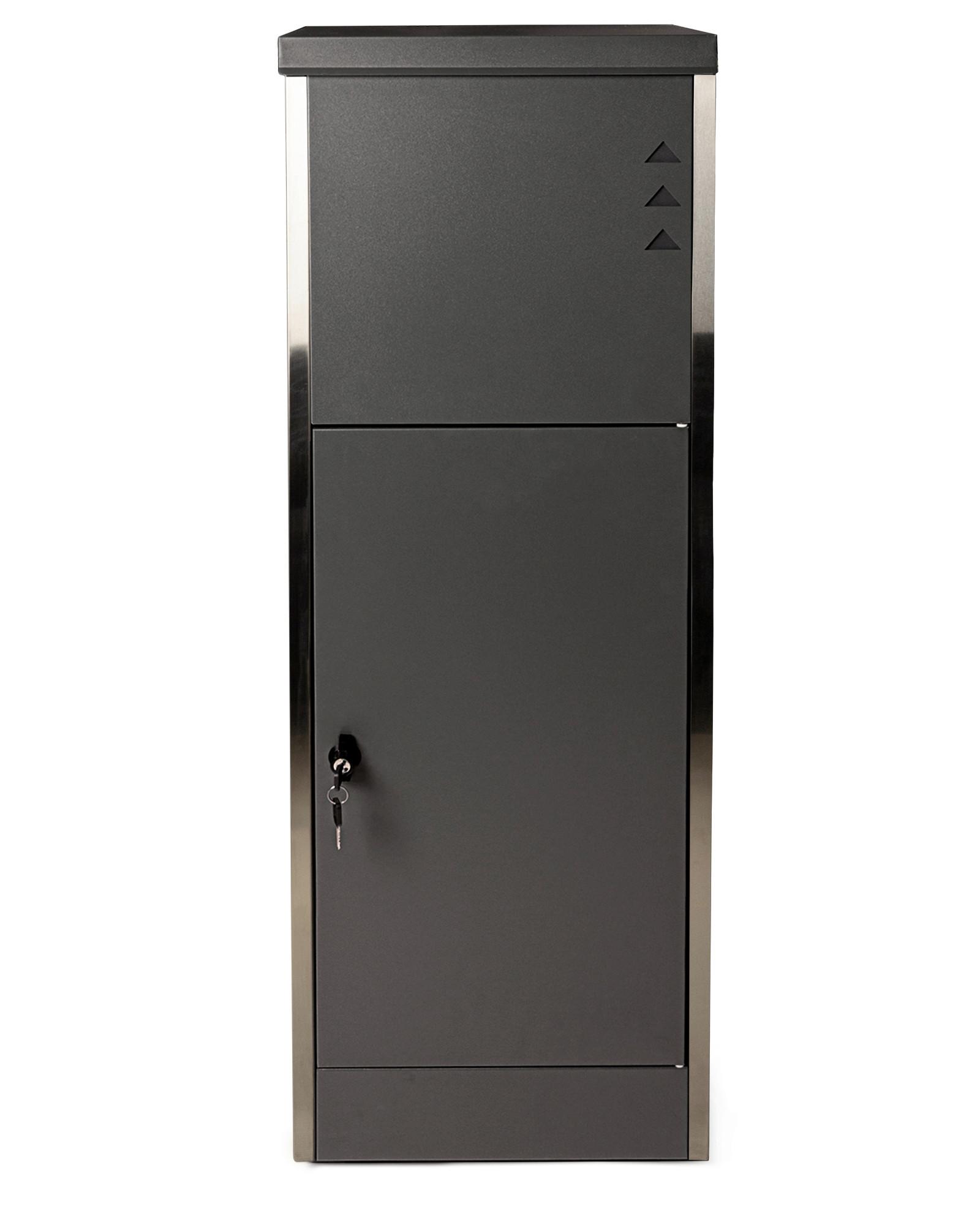 Paketbox XL mit 2 Schlüsseln H: 118,5 cm - Schwarz, Basics, Metall (39,5/118,5/38,5cm)
