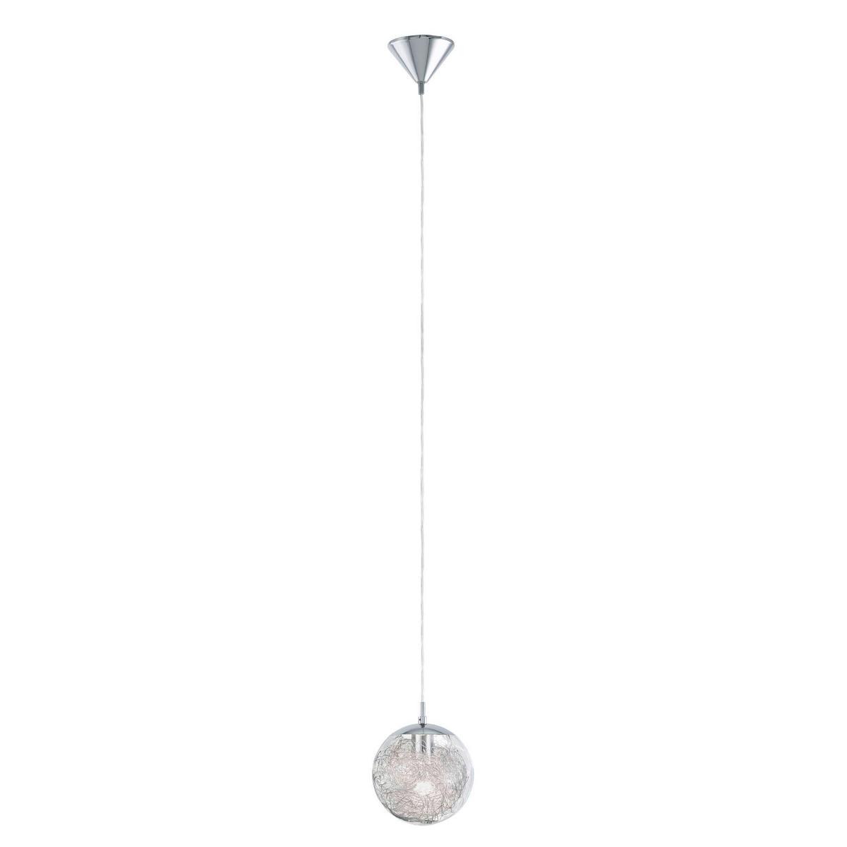 Hängeleuchte 93073* Luberio - Chromfarben/Alufarben, Basics, Glas/Metall (25/110cm) - Eglo