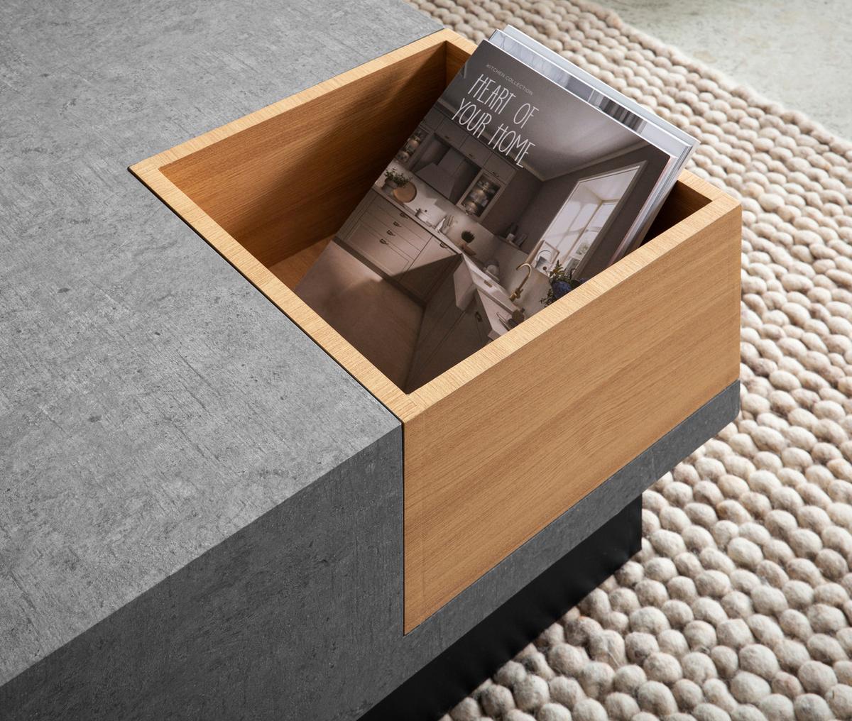 Couchtisch Grau L: 65 cm - Schwarz/Grau, Design, Holzwerkstoff (65/40/65cm) - Livetastic