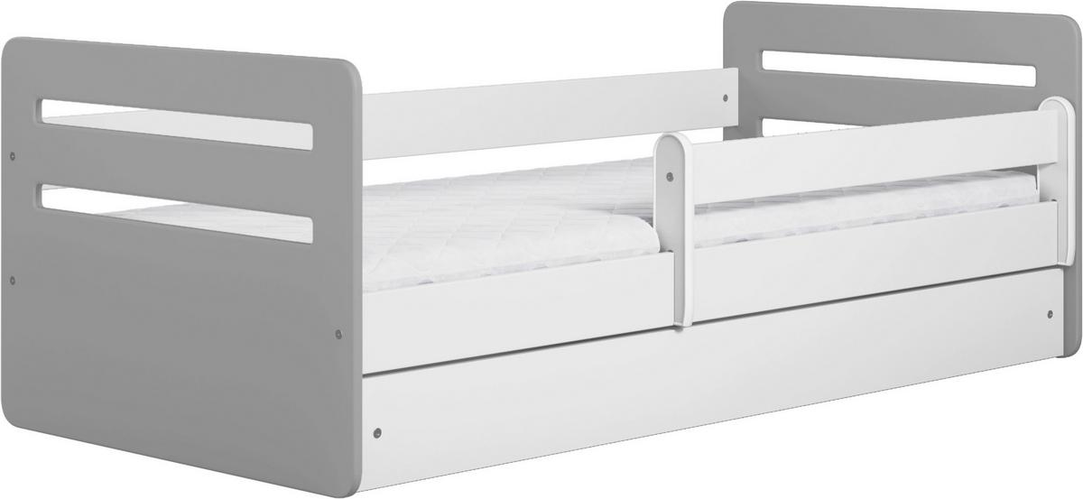 Kinder-/Juniorbett Tomi Grau/Weiß B: 80cm - Birkefarben/Weiß, MODERN, Holz/Holzwerkstoff (80/180cm) - MID.YOU
