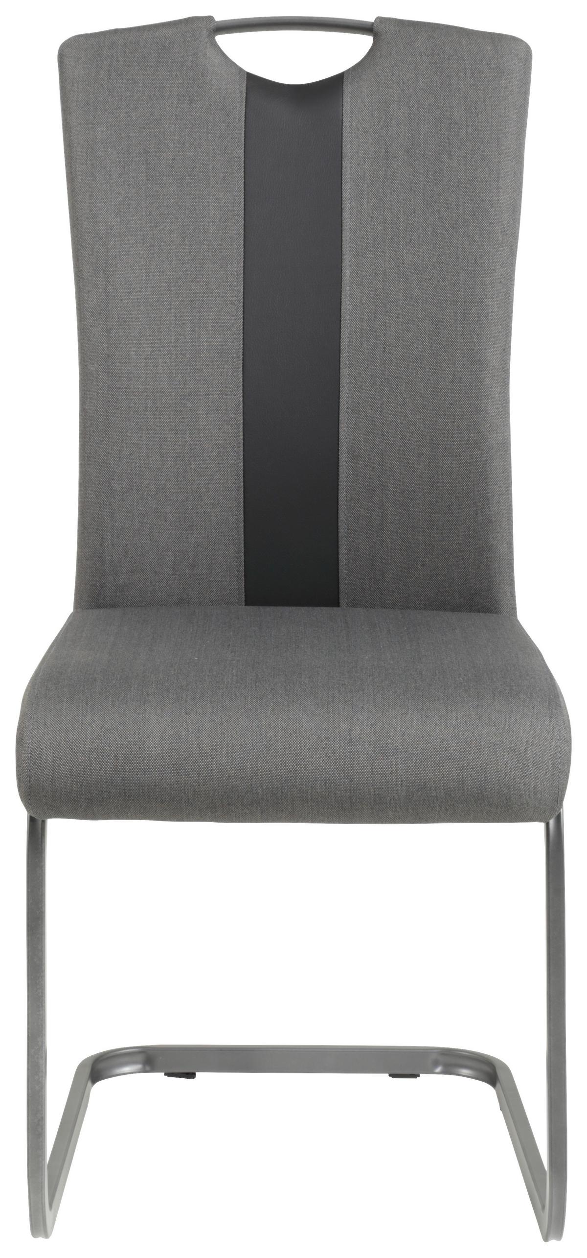 Schwingstuhl Amber Anthrazit/ Grau Gepolstert 4er-Set - Anthrazit/Grau, MODERN, Textil/Metall (43/98/56cm) - MID.YOU