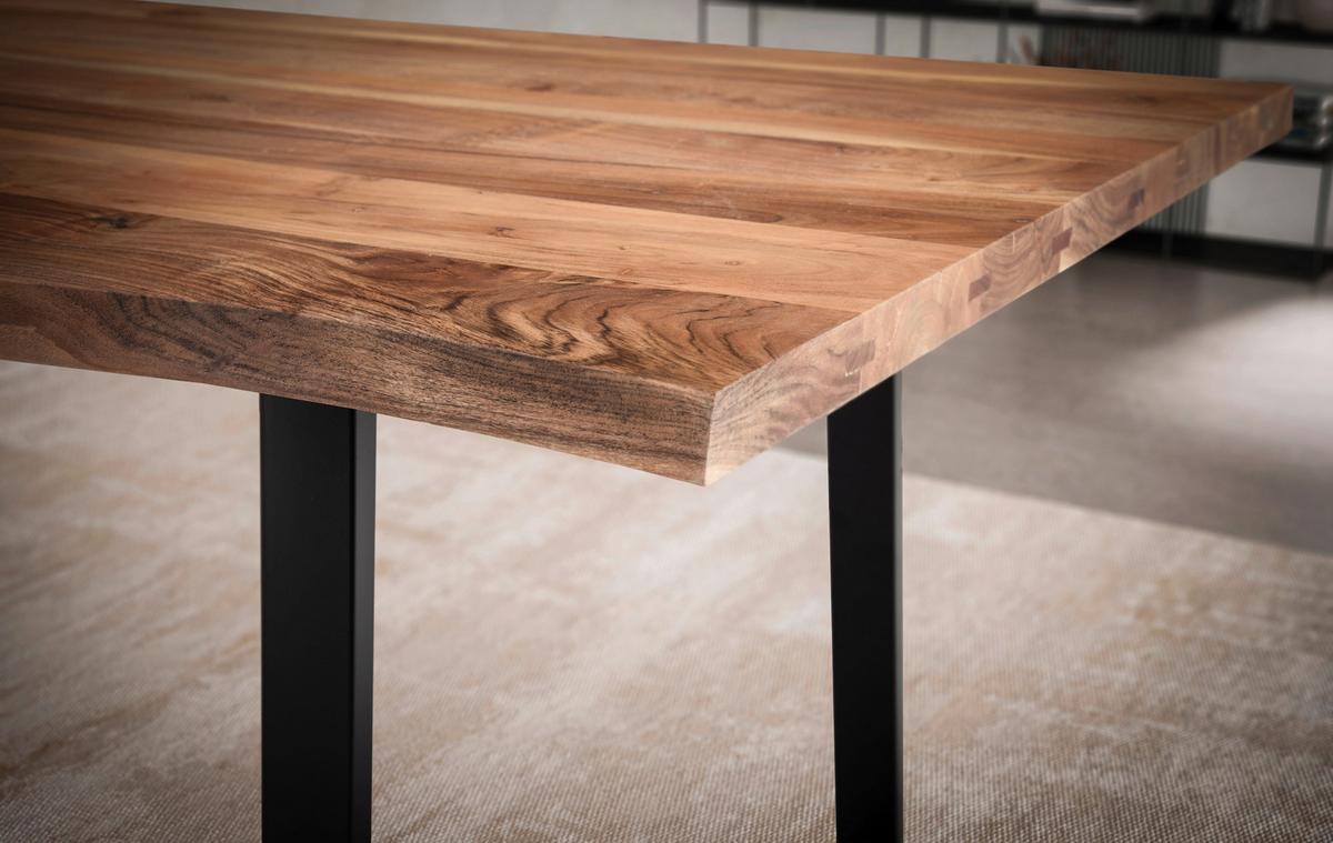 Esstisch Wl7.245 - Schwarz/Akaziefarben, MODERN, Holz/Metall (200/100/76cm) - MID.YOU