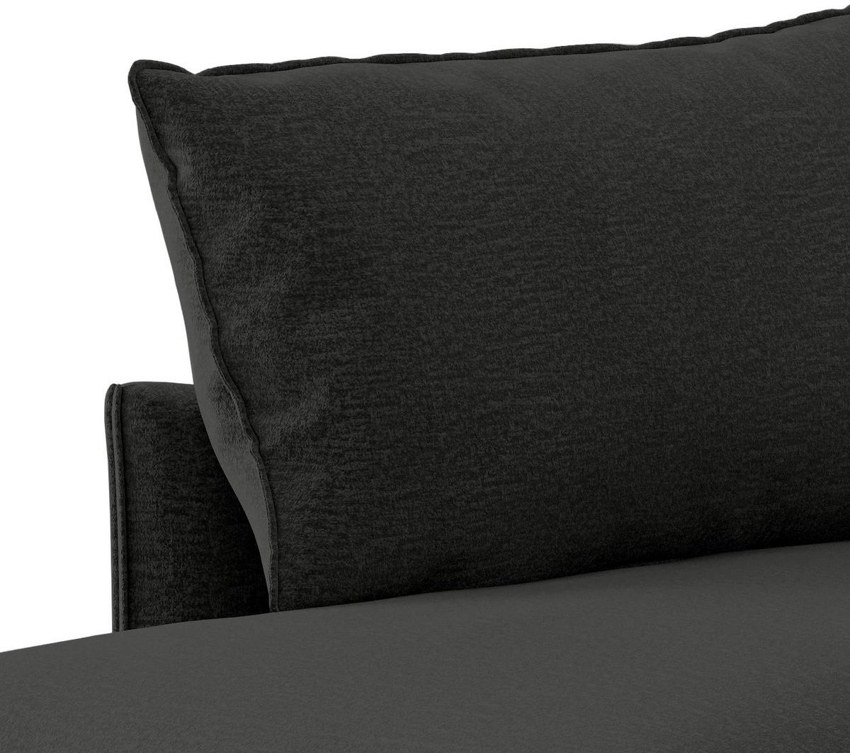 Ecksofa Samos Dunkelgrau S: 204x267 cm - Dunkelgrau/Schwarz, Design, Textil (204/267cm) - Livetastic