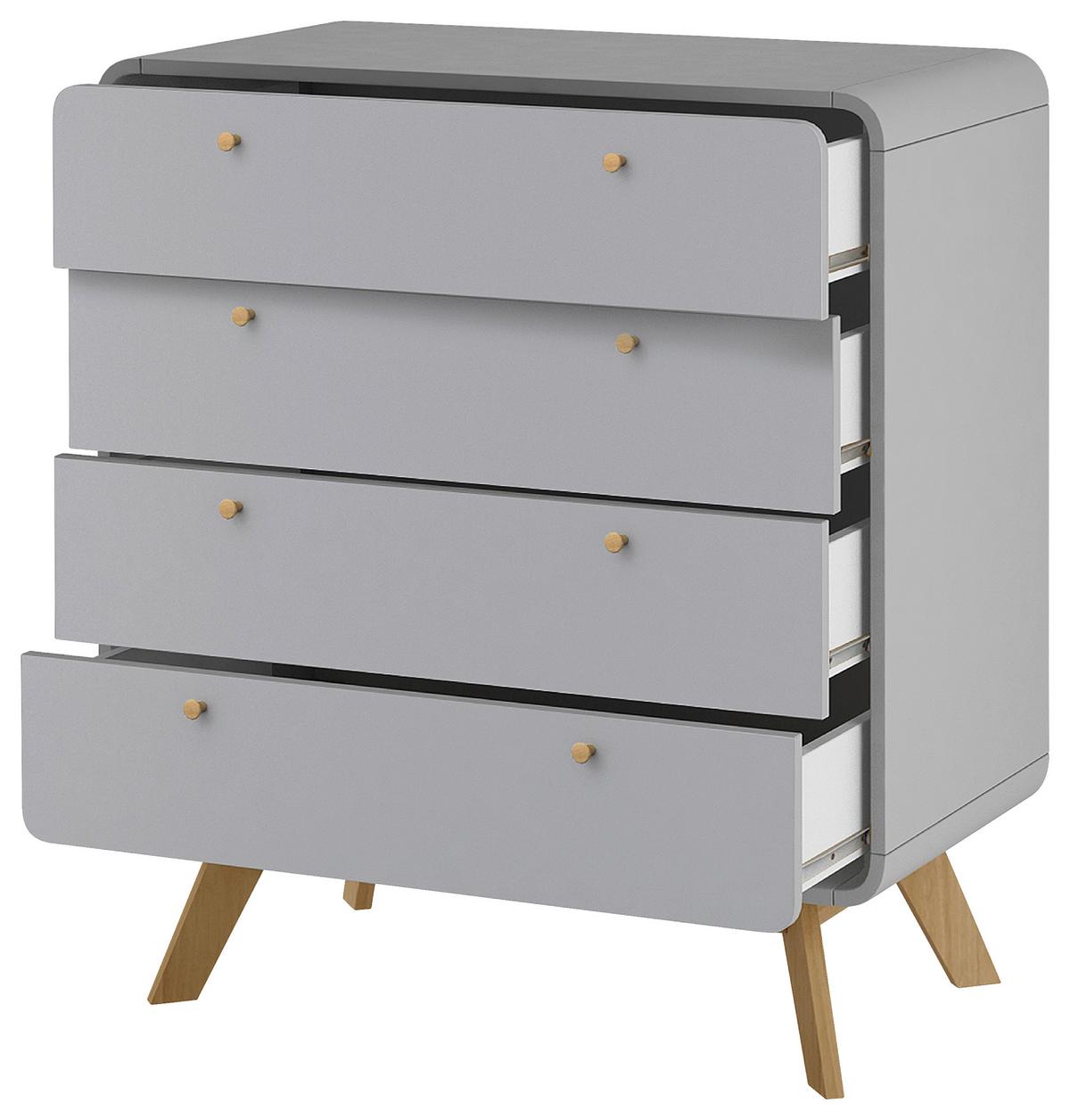 Kommode Cassie Grau 80 cm - Eichefarben/Grau, Design, Holzwerkstoff (80/88/39cm) - MID.YOU