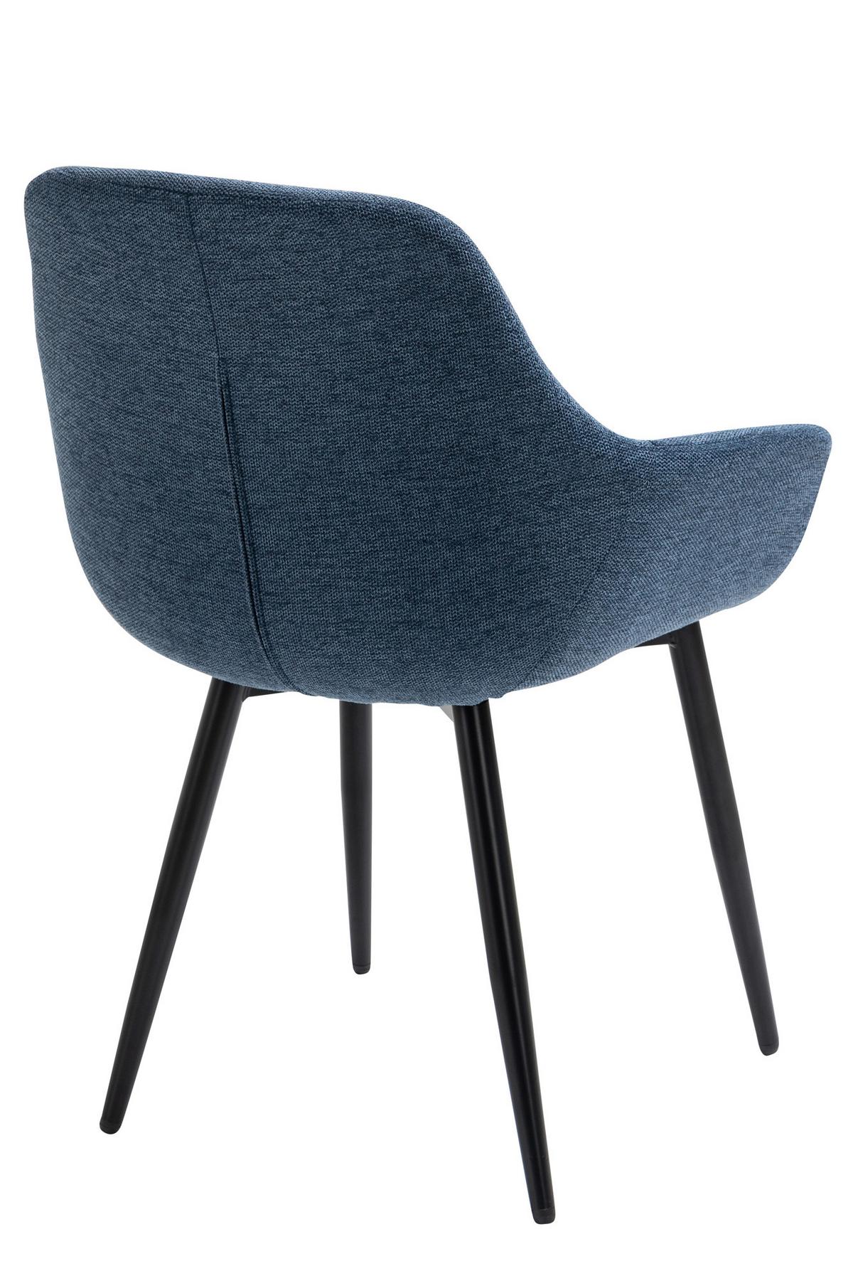 Tischgruppe Dunkelblau/cognac L: 160 Cm - Cognac/Dunkelblau, MODERN, Holz/Textil (160/85/77cm) - Livetastic