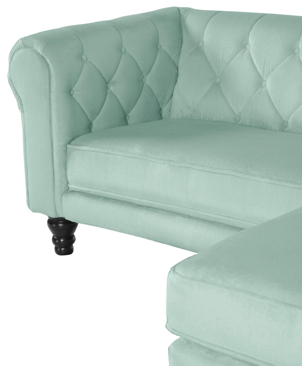 Ecksofa Jonte Mintgrün S: 260x160 cm - Dunkelbraun/Mintgrün, Design, Textil (260/160cm) - MID.YOU