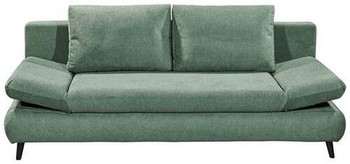 Schlafsofa Sunny 3dl Grün B: 212 Cm - Schwarz/Grün, KONVENTIONELL, Holzwerkstoff/Textil (212/88/101cm) - MID.YOU