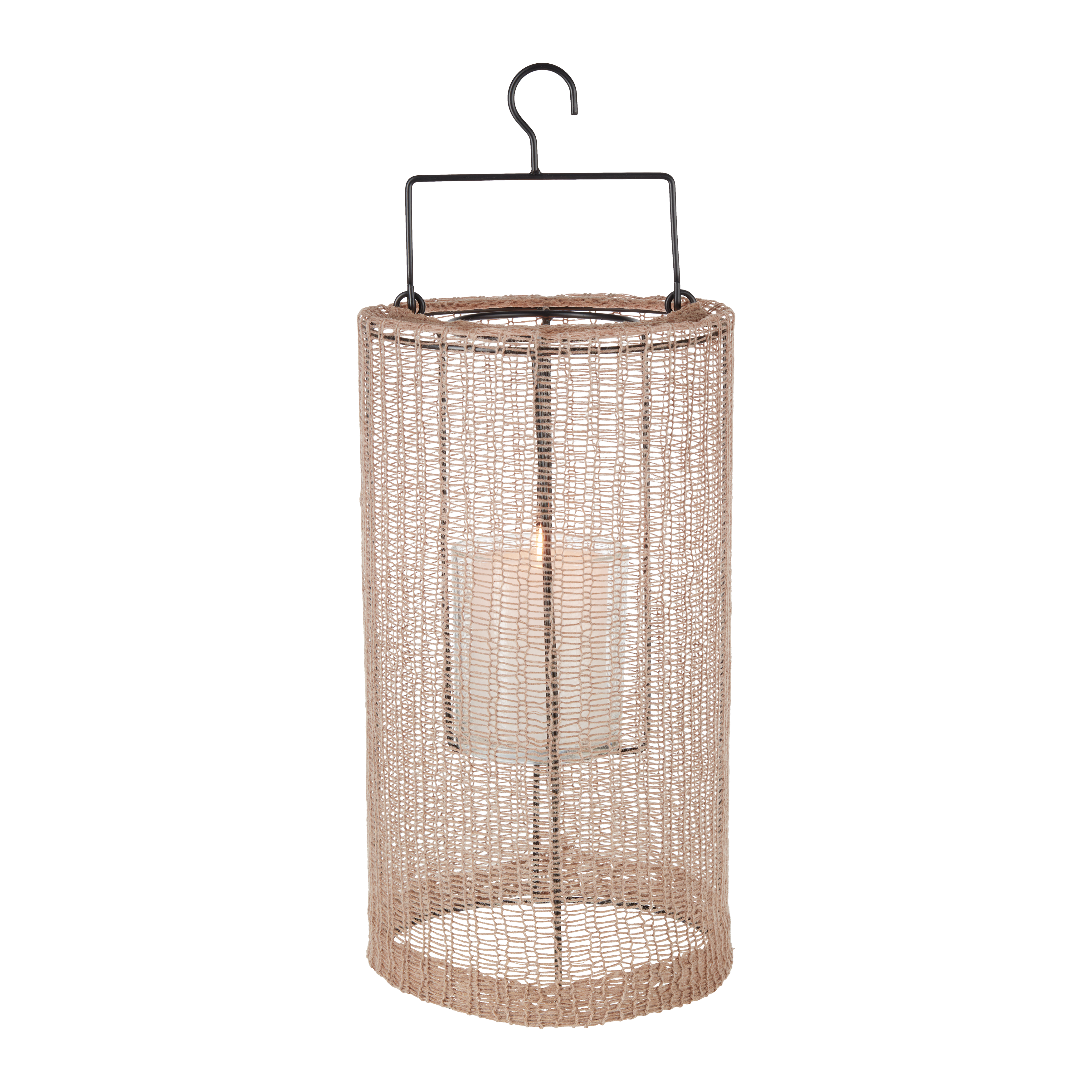 Lucerna Talea, V: 33cm - hnědá, Basics, kov/textil (18/33cm) - Modern Living