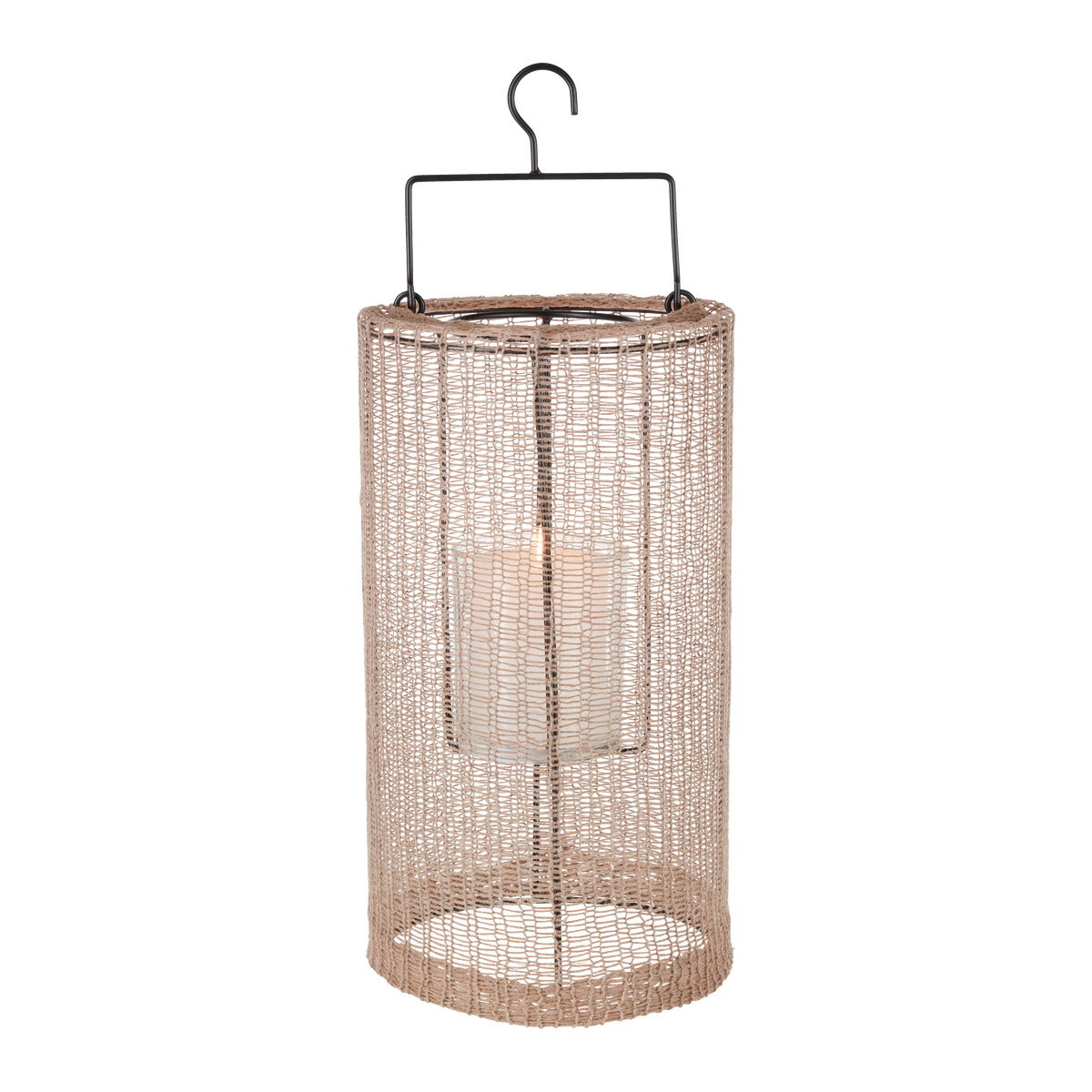 Lucerna Talea, V: 33cm - hnědá, Basics, kov/textil (18/33cm) - Modern Living