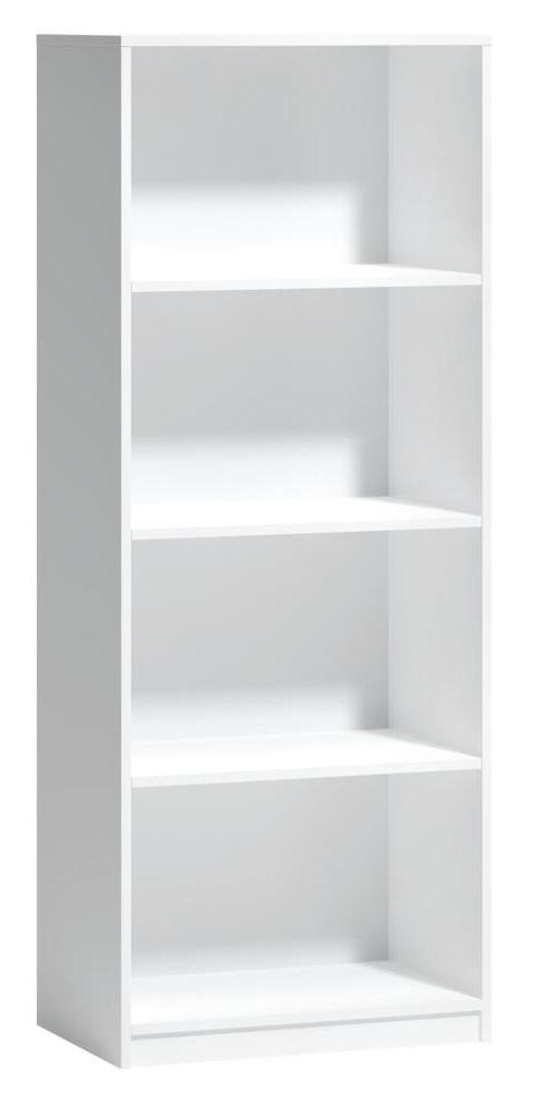 Regál so 4 priehradkami - biely - čierna/biela, Basics, kompozitné drevo/plast (60/153/38cm) - P & B