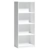 Regál so 4 priehradkami - biely - čierna/biela, Basics, kompozitné drevo/plast (60/153/38cm) - P & B