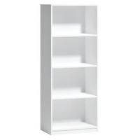Regál so 4 priehradkami - biely - čierna/biela, Basics, kompozitné drevo/plast (60/153/38cm) - P & B