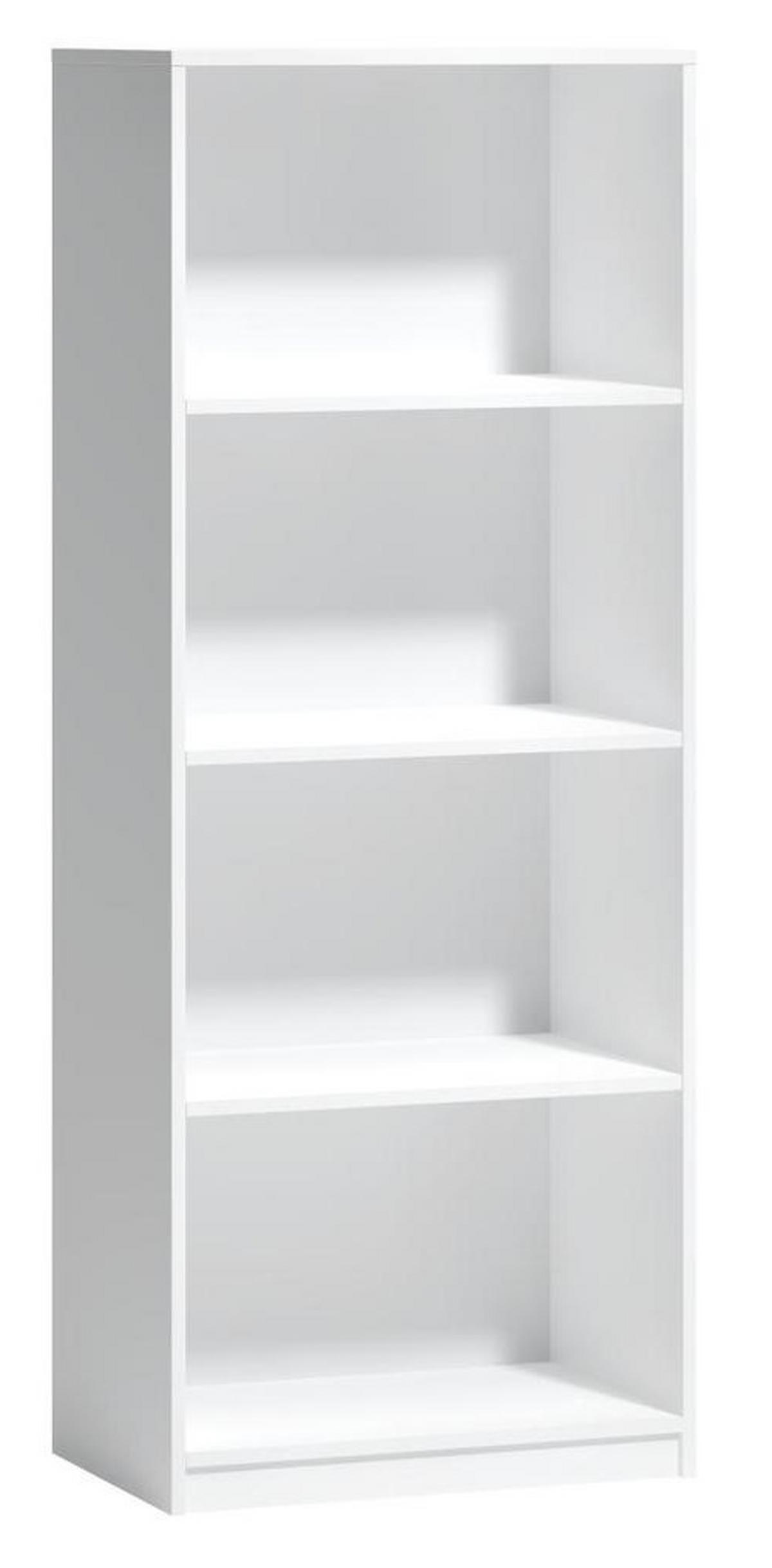 Regál so 4 priehradkami - biely - čierna/biela, Basics, kompozitné drevo/plast (60/153/38cm) - P & B