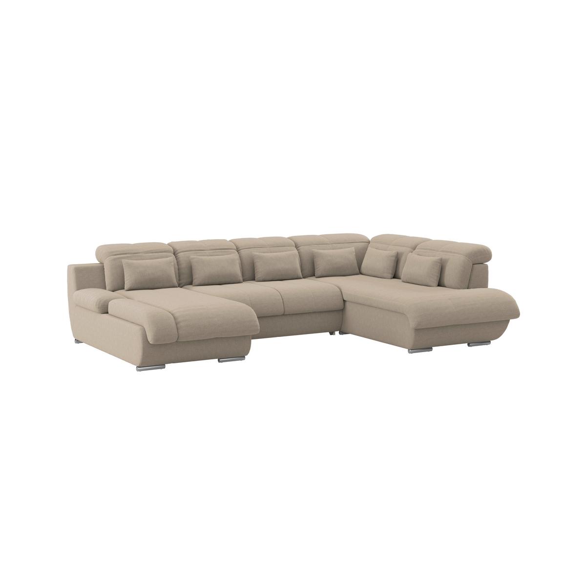 Wohnlandschaft Multi mit Schlaffunktion Braun - Chromfarben/Braun, MODERN, Textil (228/345/184cm) - Luca Bessoni