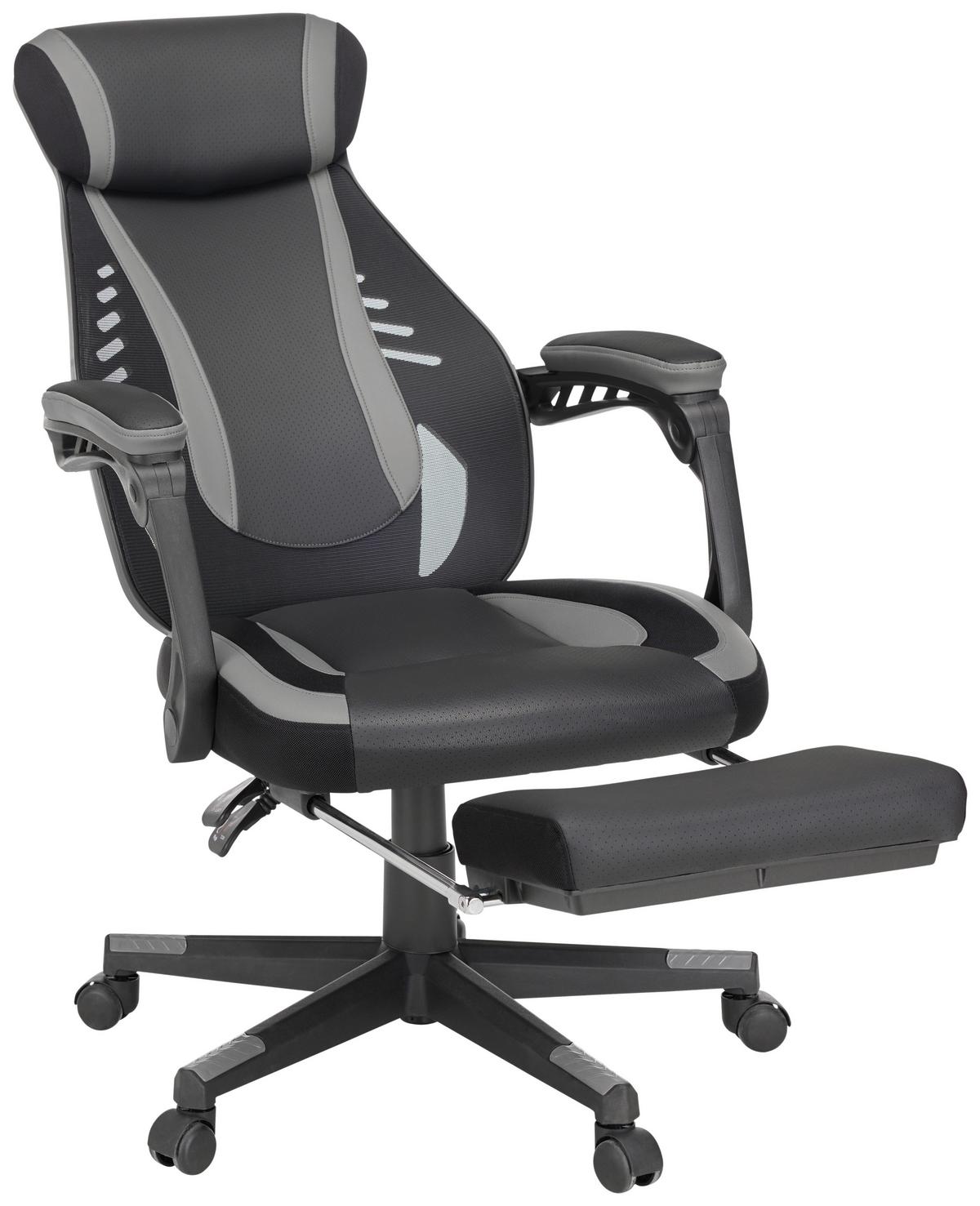 Kancelárske kreslo CLIO - čierna/sivá, Modern, kov/textil (64/110-117-5/60,5cm) - Mömax