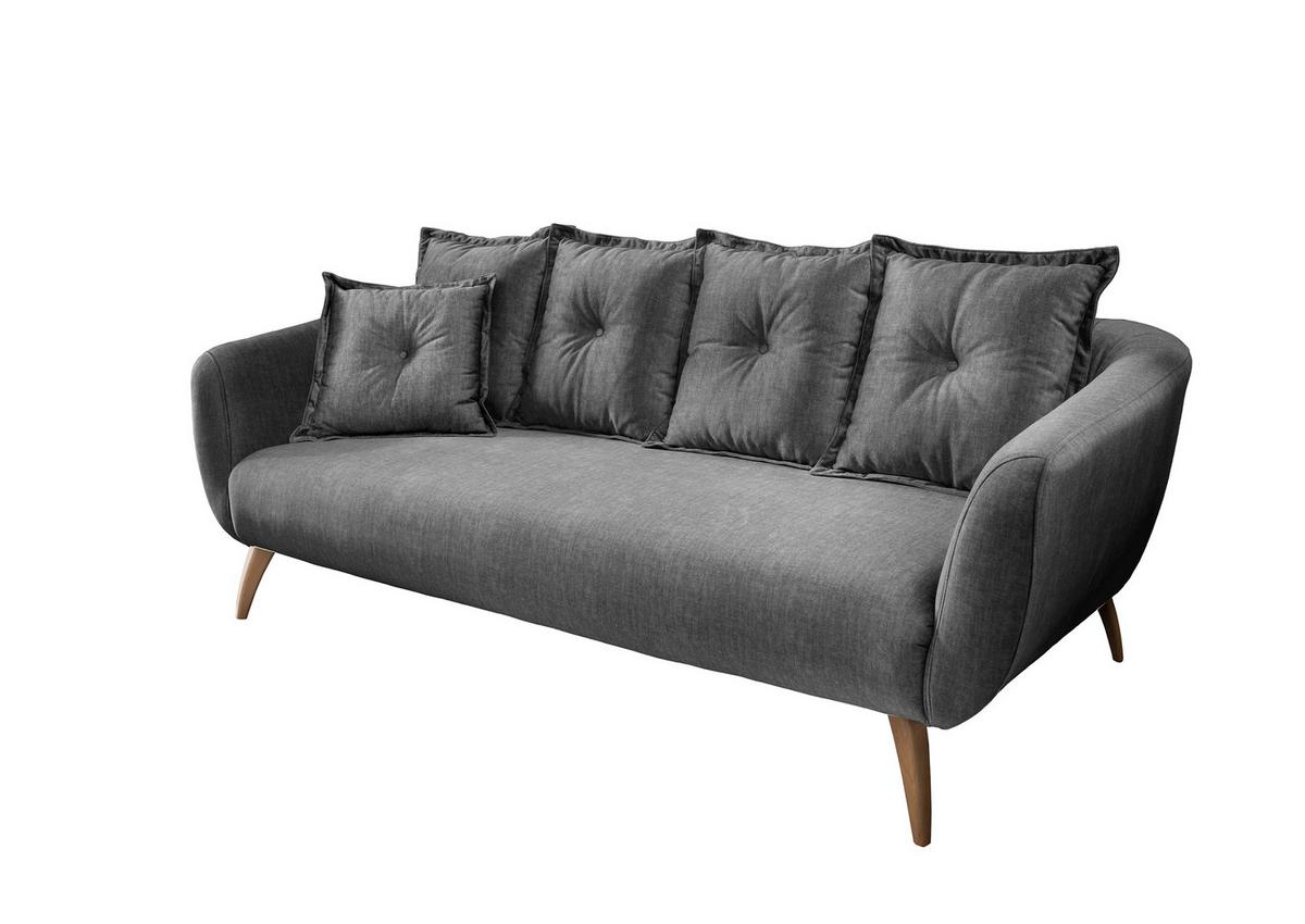 3-Sitzer-Sofa Baggio Grau B: 236 cm - Buchefarben/Grau, MODERN, Textil (236/94/103cm) - Livetastic