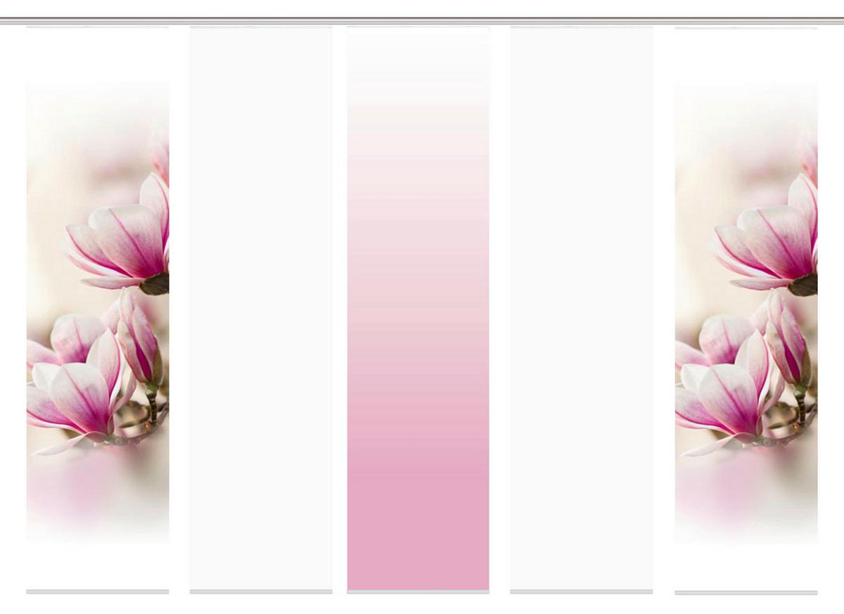 Vorhang mit Paneelwagen Magnene 60x245 cm Rosa/Weiß - Rosa, Basics, Textil (60/245cm)