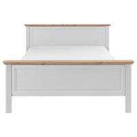 Doppelbett Landhaus-Stil 160x200 Jasmin II Weiß/Eiche - Schwarz/Weiß, LIFESTYLE, Holzwerkstoff (160/200cm)