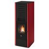 Pelletofen Karen Rot Metall 8 Kw - Rot, Basics, Metall (44/51,4/125,8cm)