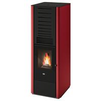 Pelletofen Karen Rot Metall 8 Kw - Rot, Basics, Metall (44/51,4/125,8cm)