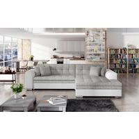 Ecksofa Sorento Grau/Weiß S: 296x194cm - Chromfarben/Weiß, Design, Textil (296/194cm) - MID.YOU