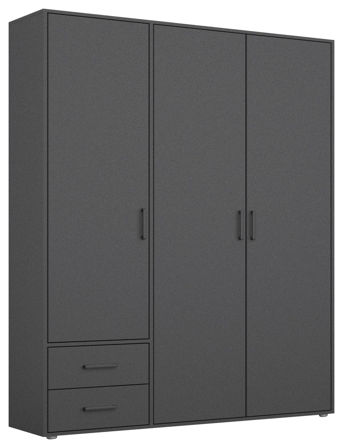 Drehtürenschrank Voyager Grau B: 140 Cm - Grau, MODERN, Holzwerkstoff (140/194/53cm) - Rauch Möbel