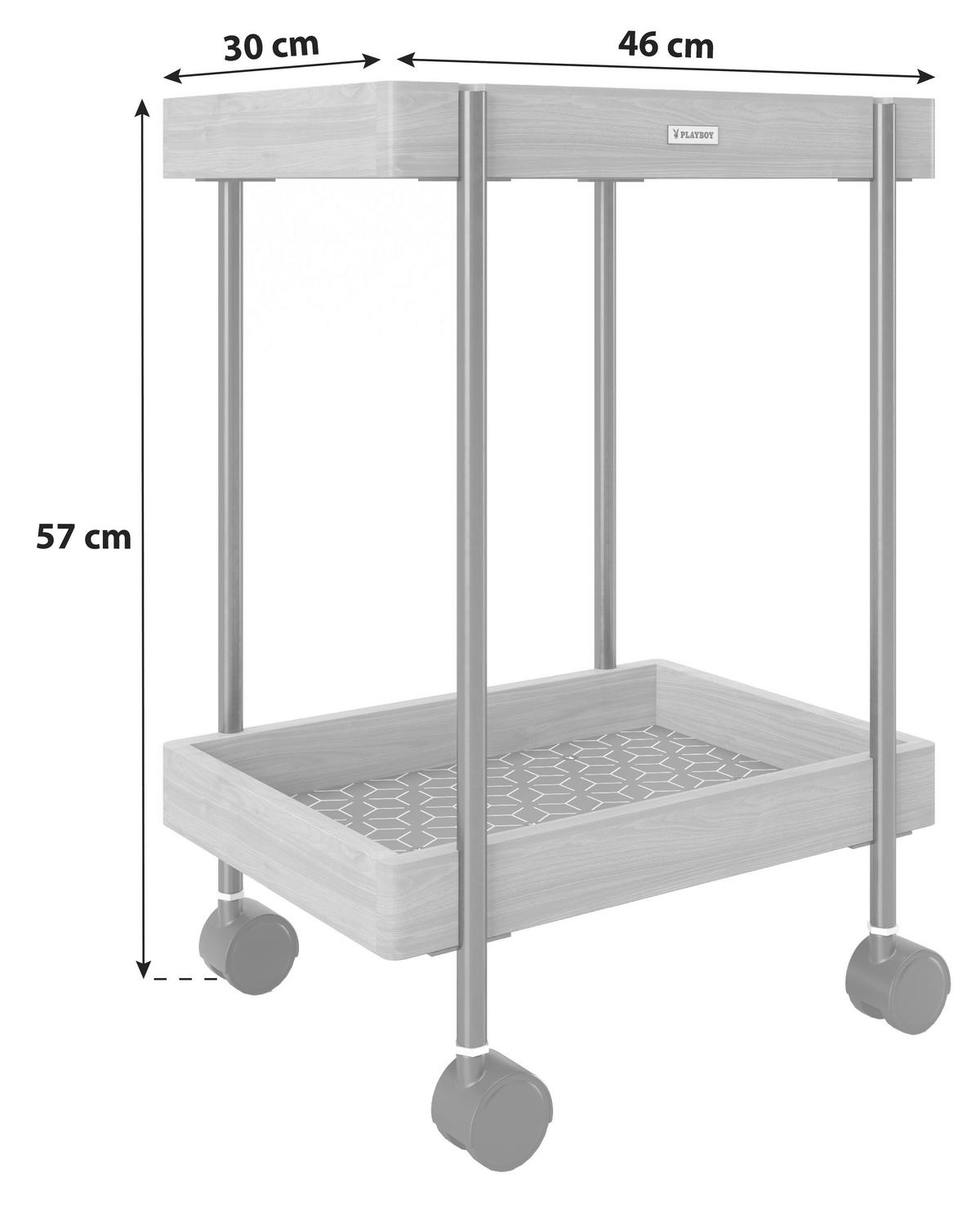 Badezimmerregal Mit Rollen Bambus/eisen 46x30 Cm Nancy - KONVENTIONELL, Holz/Kunststoff (46/57/30cm) - Playboy