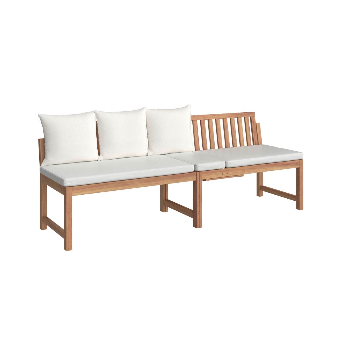 ZAHRADNÍ LAVICE JUNOA - šedá/barvy akácie, Moderní, dřevo/textil (200/75/60cm) - Bessagi Garden