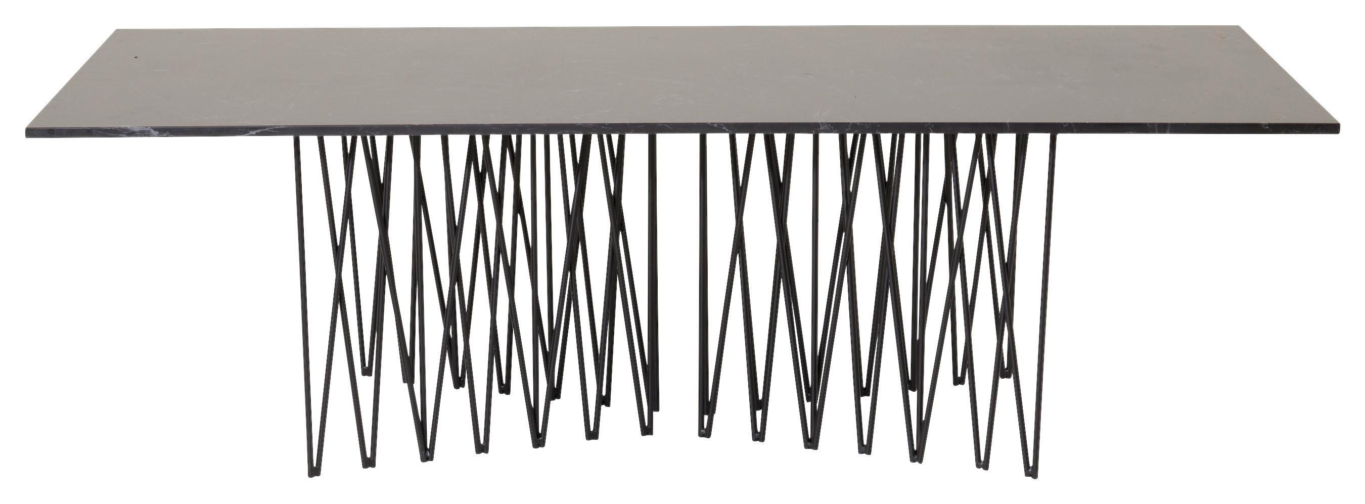 Couchtisch Stone - Schwarz, Design, Metall (140/60/43cm) - Livetastic