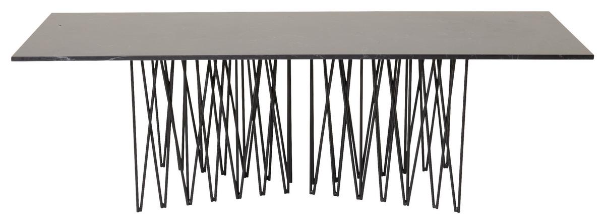 Couchtisch Stone - Schwarz, Design, Metall (140/60/43cm) - Livetastic