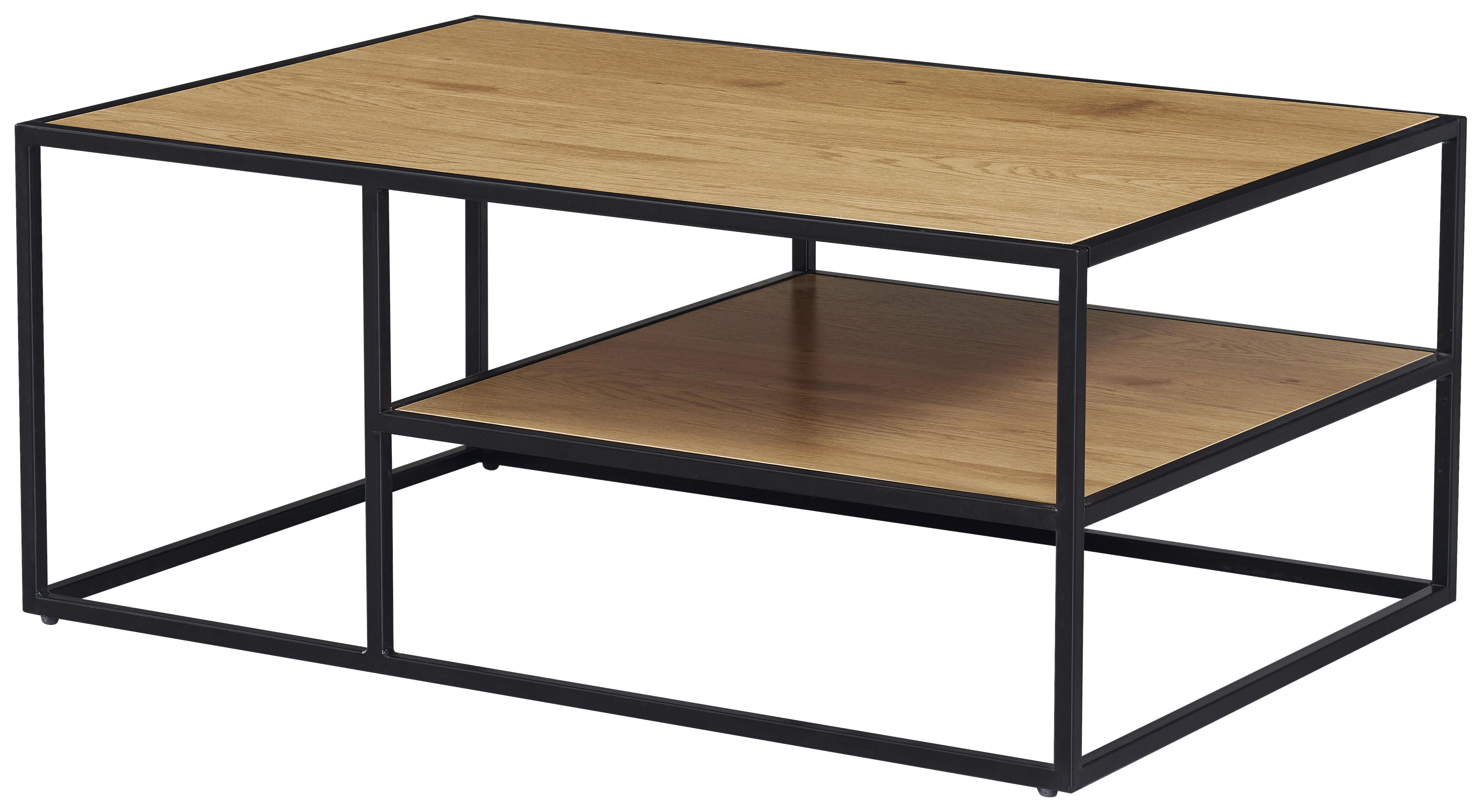 KONFERENČNÍ STOLEK KENNY - černá/barvy dubu, Moderní, kov/kompozitní dřevo (90/38/40cm) - Mömax