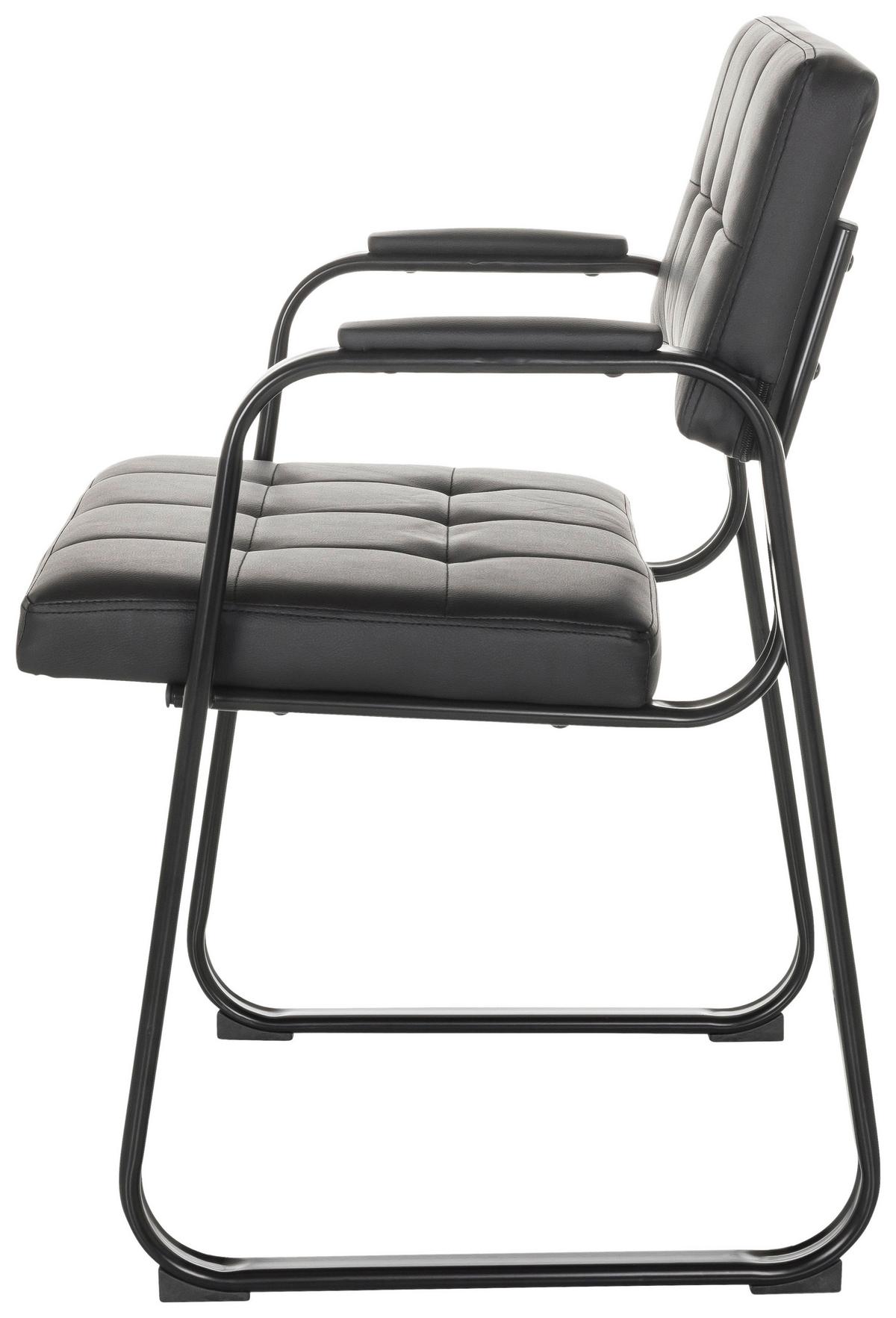 Besucherstuhl Zanta B Pu - Schwarz, Basics, Textil/Metall (58/79/55cm) - MID.YOU