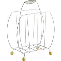 Zeitungsständer Darnie Spring Metall B: 35 cm mit Tragegriff - Chromfarben/Buchefarben, KONVENTIONELL, Holz/Metall (35/44,5/20cm) - Boxxx