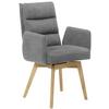 Armlehnstuhl Kampala Anthrazit Gepolstert - Eichefarben/Dunkelgrau, Basics, Holz/Textil (60/92/65cm) - MID.YOU