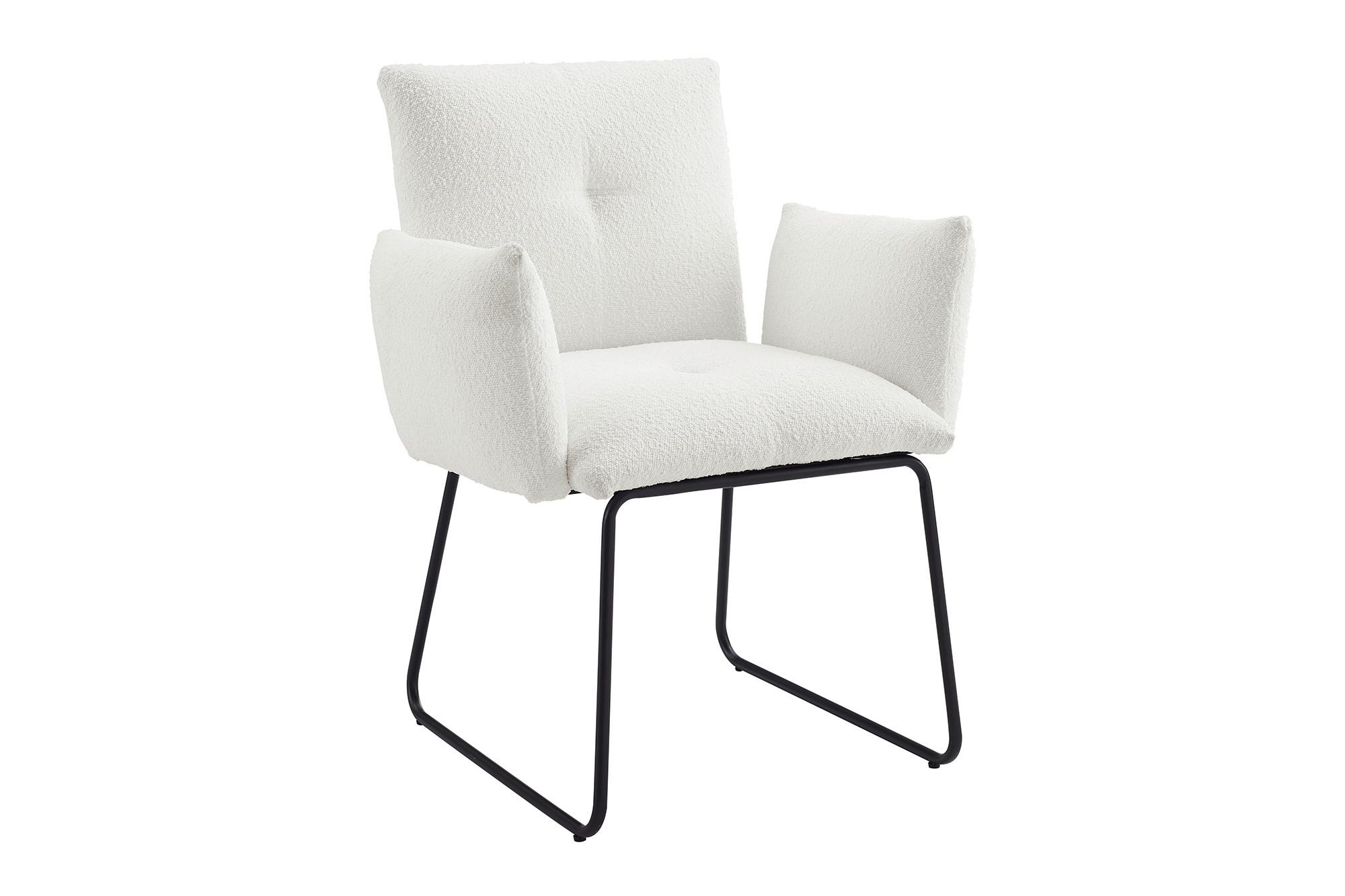 Armlehnstuhl Weiß B: 73,5 Cm - Schwarz/Weiß, MODERN, Textil/Metall (73,5/87/64,5cm) - Livetastic