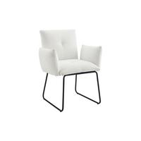 Armlehnstuhl Weiß B: 73,5 Cm - Schwarz/Weiß, MODERN, Textil/Metall (73,5/87/64,5cm) - Livetastic