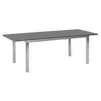 Gartentisch ausziehbar Metall L 180 cm - Silberfarben/Grau, MODERN, Glas/Metall (180/100/75cm) - Gardenson