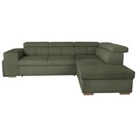 Ecksofa Sirius L olivgrün, 267x218cm - Eichefarben/Olivgrün, KONVENTIONELL, Holz/Holzwerkstoff (267/218cm)