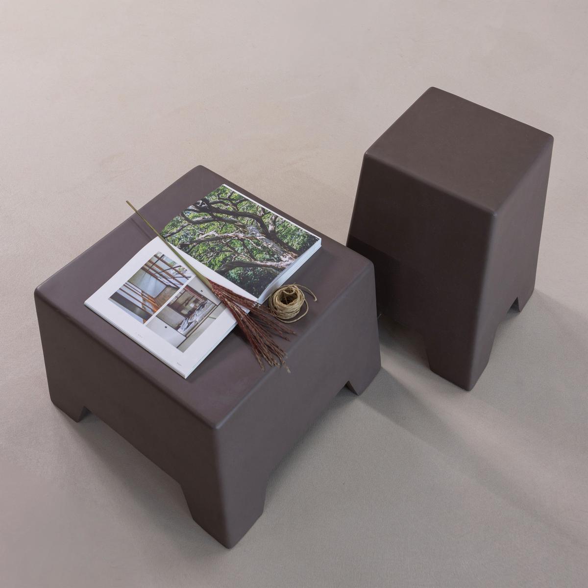 Beistelltisch Zina Braun B: 50 cm - Braun, Design, Glas/Keramik (50/50/36cm) - Livetastic