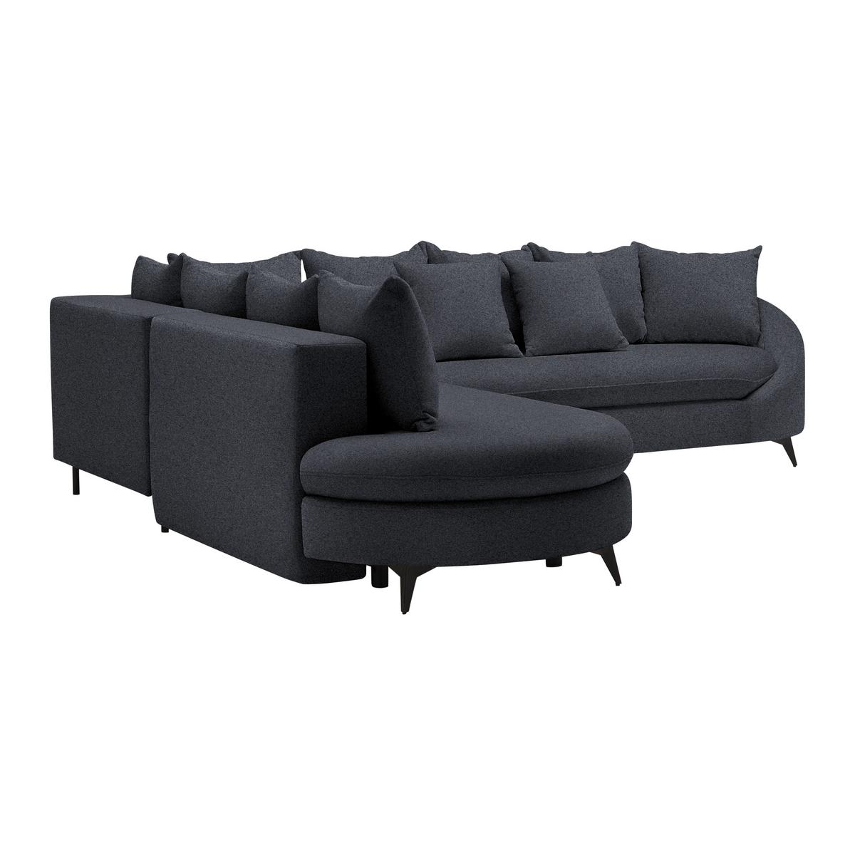 Rohová sedačka AXEL, ľavá, tmavosivá tkanina - čierna/tmavosivá, Modern, kov/textil (250/291cm) - Mömax