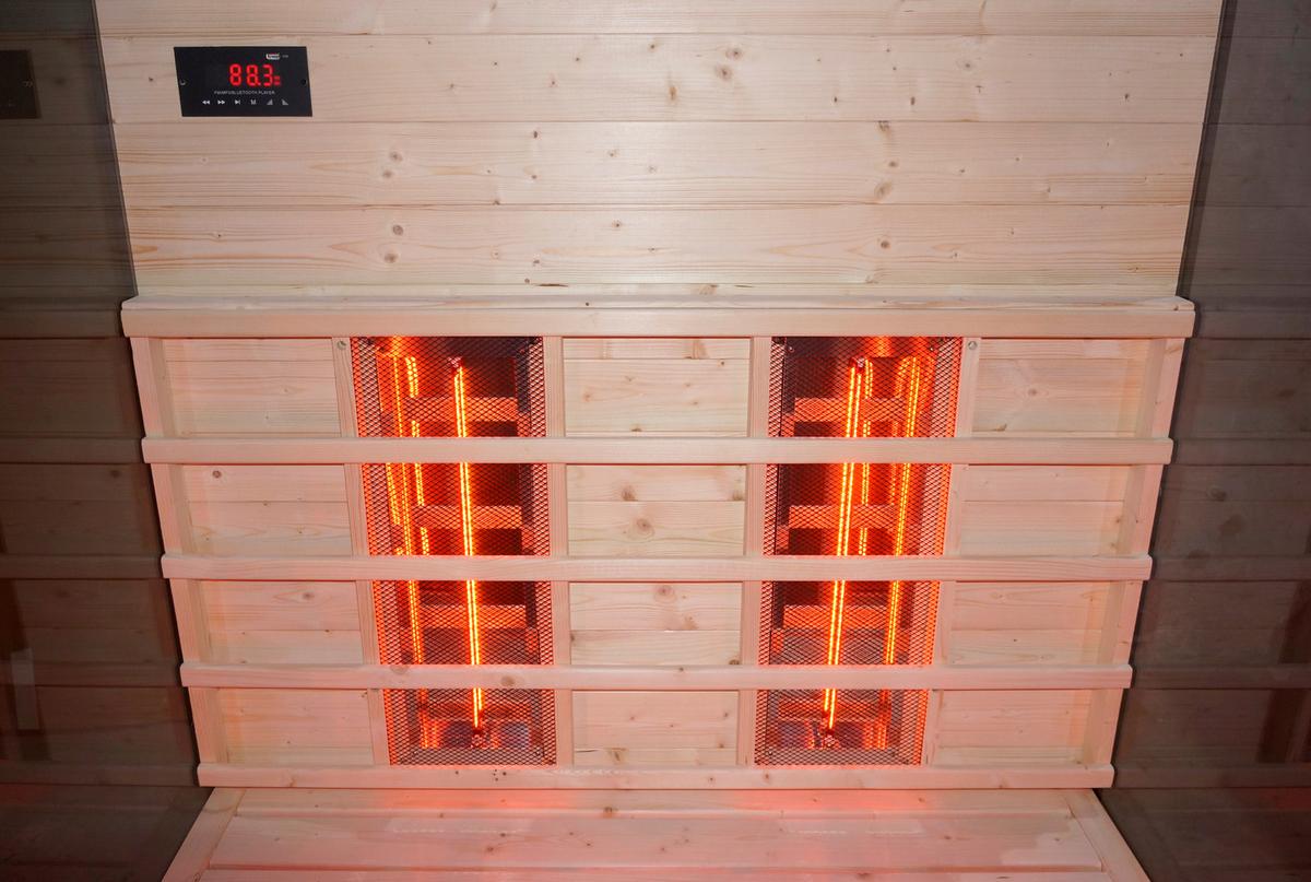 Infrarotkabine Billund Schwarz B: 125 cm - Schwarz, KONVENTIONELL, Holz (125/190/100cm) - Sanotechnik