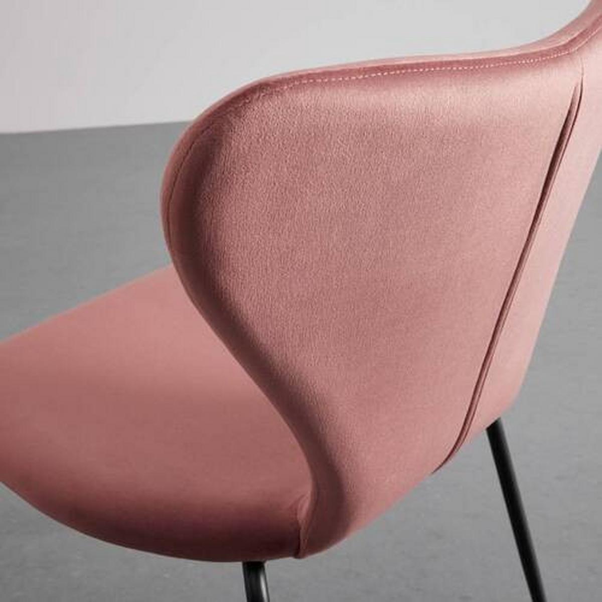 Jídelní židle ALICIA růžová - růžová/černá, Moderní, kov/dřevo (53/82,5/53cm) - Bessagi Home
