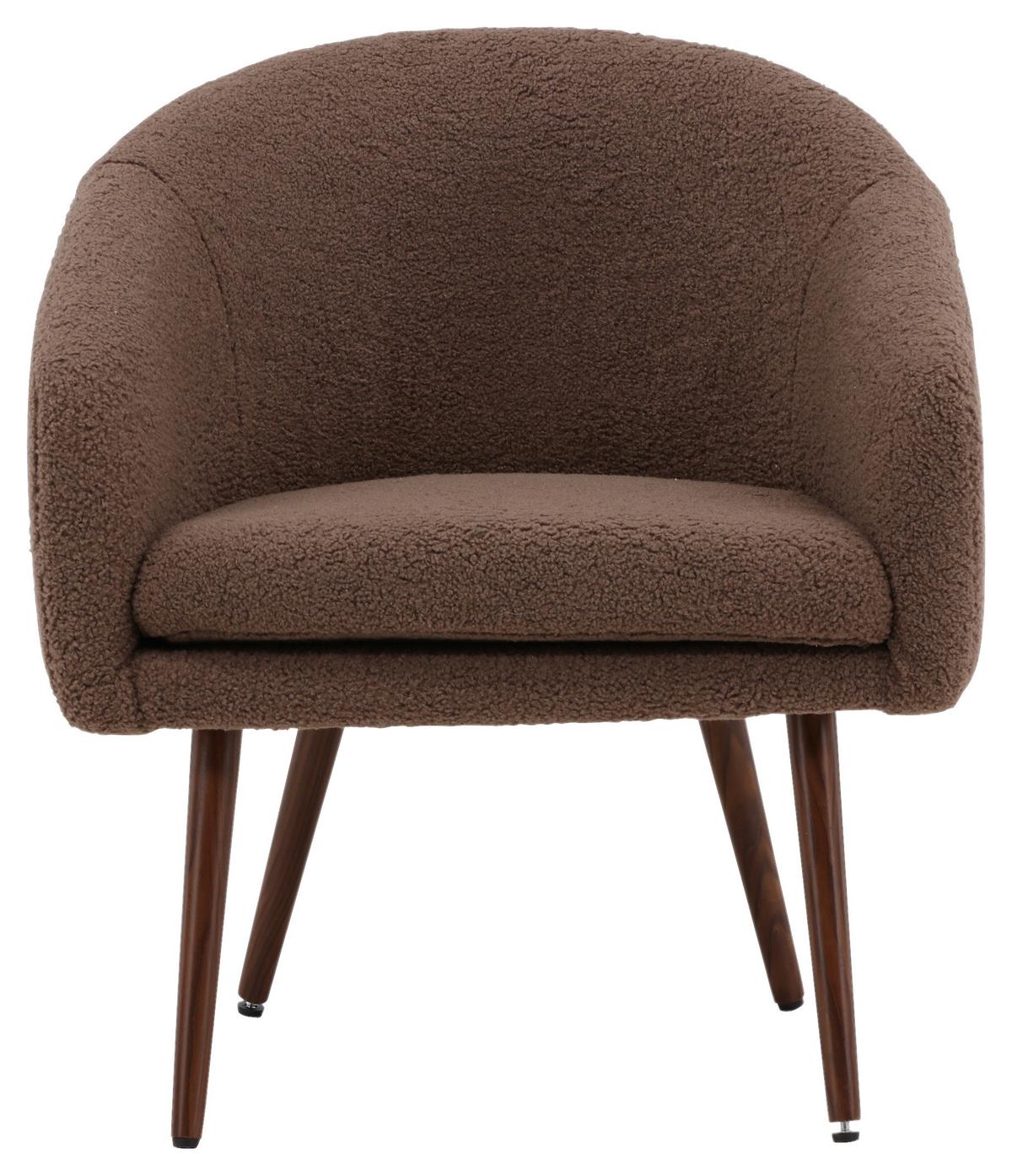 Sessel Wanda, Braun B: 68 cm - Braun, Design, Textil/Metall (68/75/63cm) - Livetastic