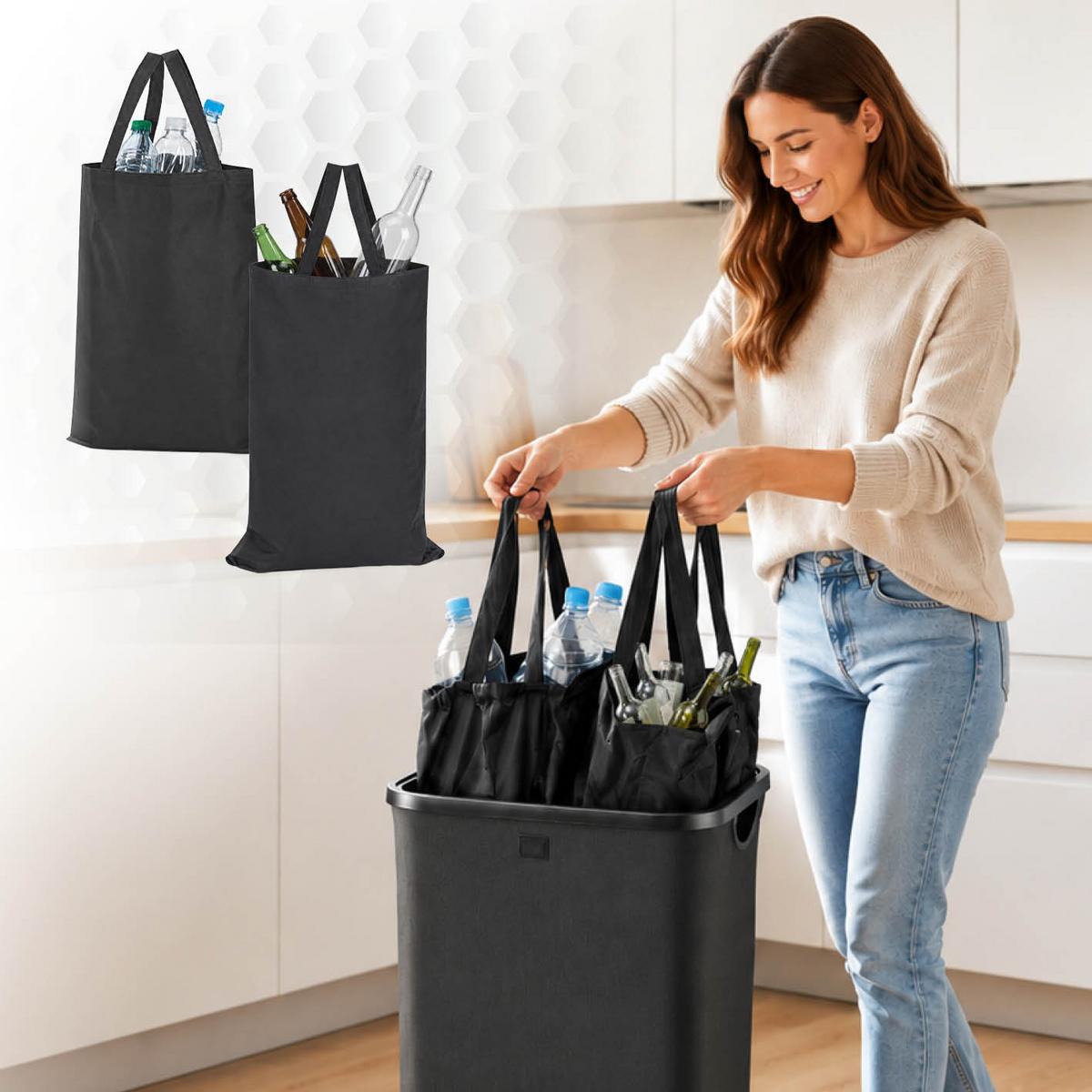 FLASCHENSAMMLER EASYMAXX - Schwarz, Basics, Naturmaterialien/Kunststoff (40/32,5/72cm) - EASYMAXX