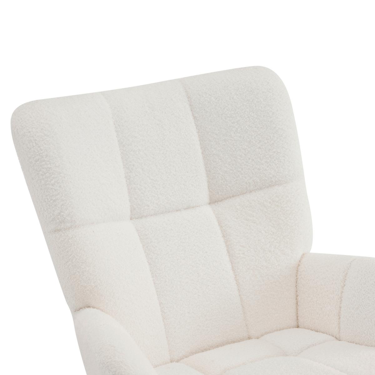 Schaukelstuhl Omar - Ecru/Beige, MODERN, Textil/Metall (67/85/85cm) - P & B