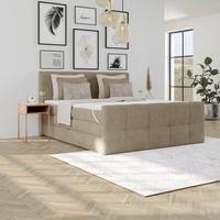 Boxspringbett Mit Topper & Bettkasten160x200 Medino - Schlammfarben, KONVENTIONELL, Holz/Holzwerkstoff (160/200cm)