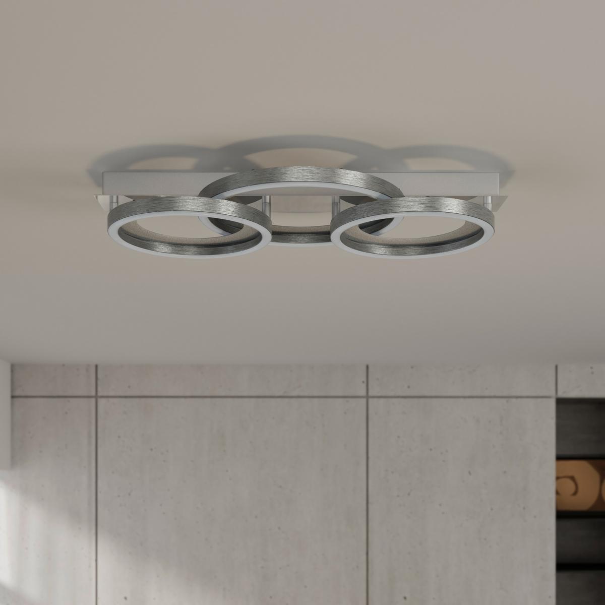 LED-DECKENLEUCHTE CILIA - Chromfarben/Silberfarben, Basics, Kunststoff/Metall (58,5/30,4/8cm) - Luca Bessoni